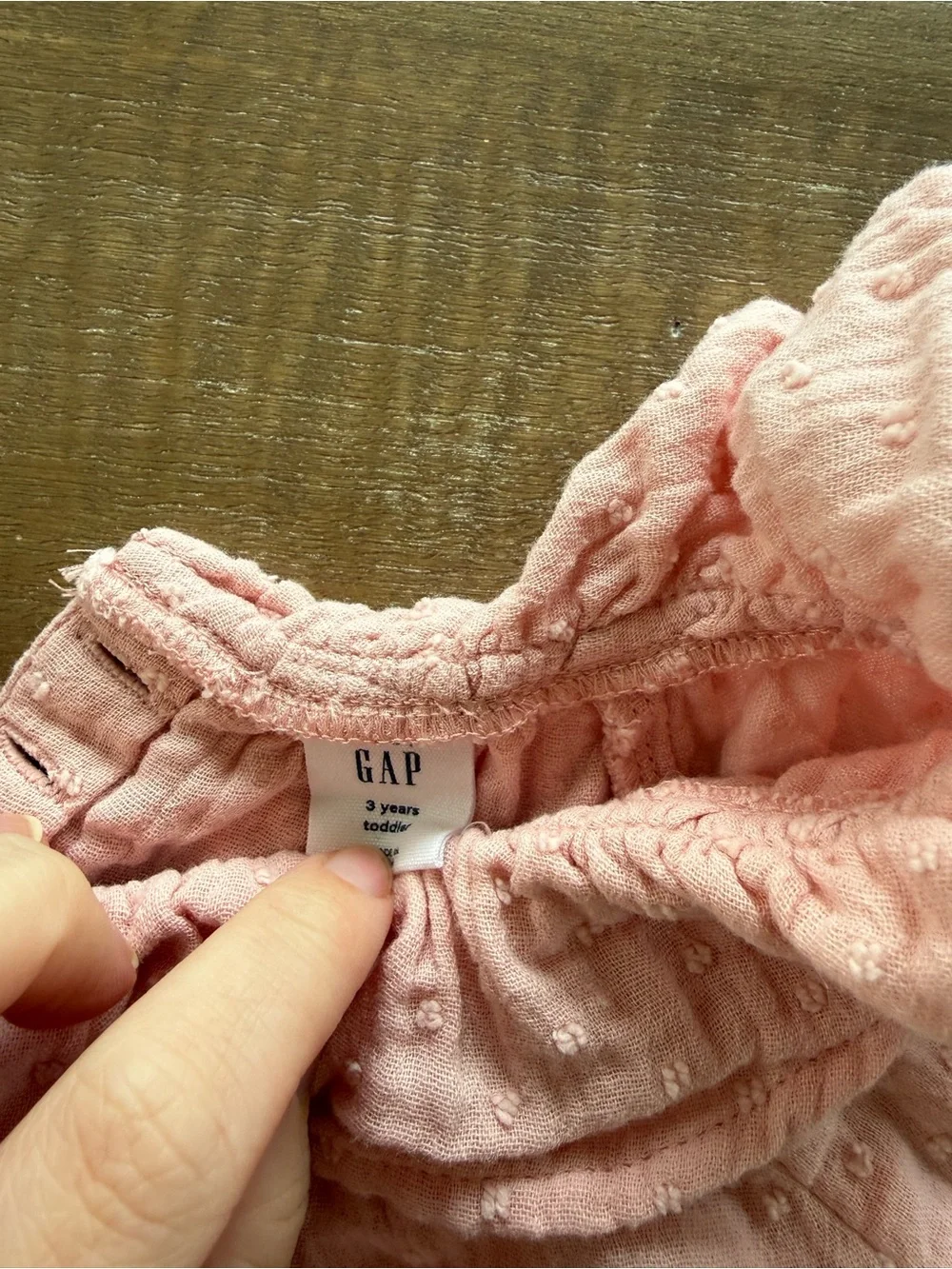 GAP Light Pink Ruffle Collar Long-Sleeve Blouse